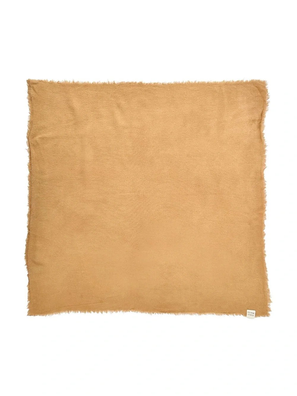 RAW SILK Eco Raw Studio Brown Wild Silk Noil Mini Scarf in Solid Desert Gold